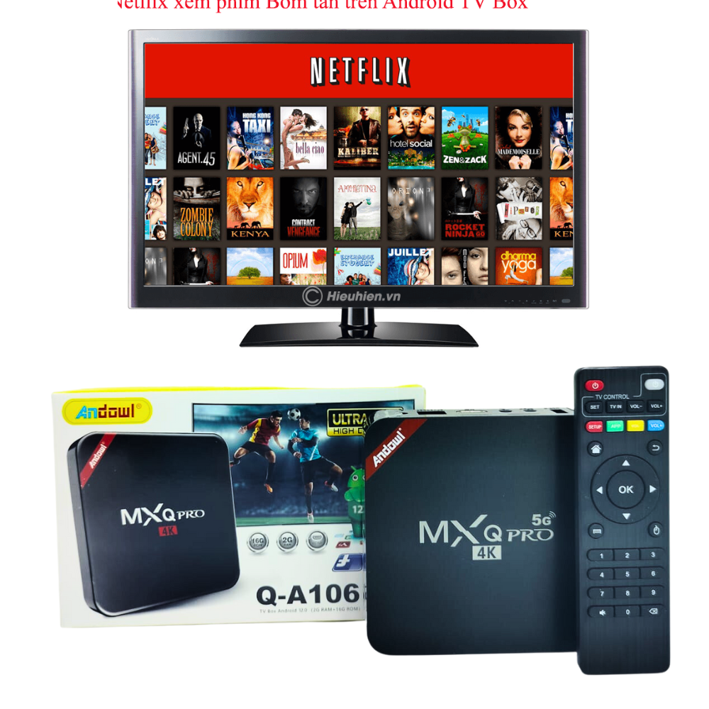 TV Box Android 12 4K 2GB 16GB WiFi 5G Miracast Control Teclado HDMI