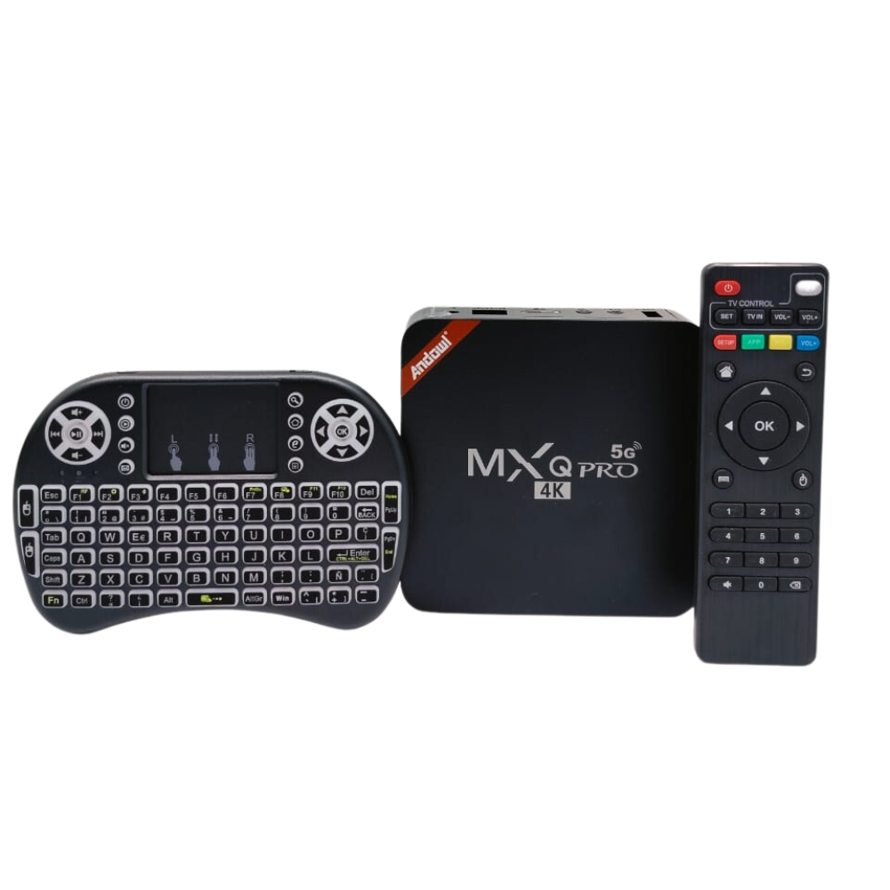 TV Box Android 12 4K 2GB 16GB WiFi 5G Miracast Control Teclado HDMI