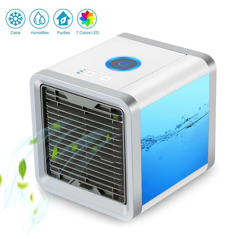 Enfriador Aire Portátil USB Evaporativo 3 Velocidades Luz Nocturna