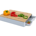 Tabla Picar Bambú Cajón Recolector Extraíble Cocina Vegetales Carnes