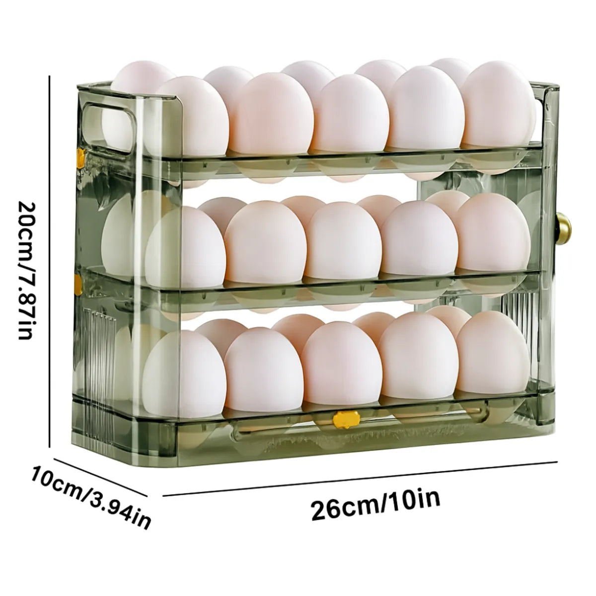 Organizador Huevos Apilable 3 Niveles Nevera 30 Unidades Dispensador